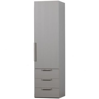 Woood Mueble con 1 puerta y 3 cajones en madera gris
