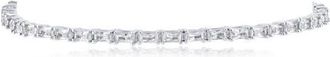 Kenneth Jay Lane Baguette Cubic Zirconia Bracelet in Rhodium Plated Brass at Nordstrom