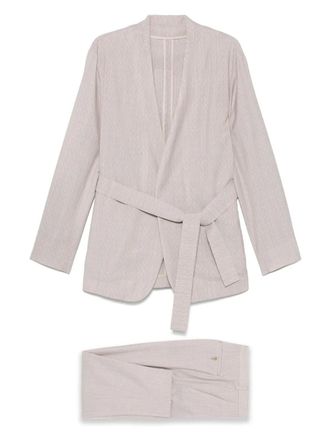 Emporio Armani virgin wool single-breasted suit - Neutrals