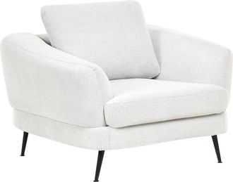 Beliani Sill&oacute;n Tela Blanco crema
