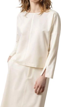Lilla P Zip Detail Seamed Top In Winter White