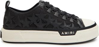 Amiri Court Low Appliqu&eacute;d Leather Sneakers - Black - 44 (IT44 / UK10)