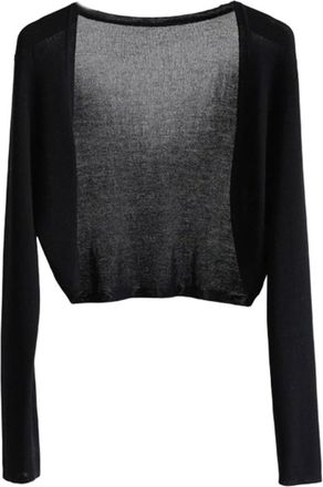 Generic Womens Solid No Buckles Long Sleeve Classic Crew Neck Ice Silk Cardigan Sweater Loose Casual Lightweight Ladies Outerwear White Tube Tops for Women La