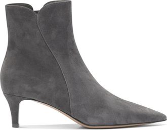 Gianvito Rossi Levy 55 Enkellaars - Dames - Laarzen met Hak - Grijs - 38 1/2 EU - Leer - Schoenen
