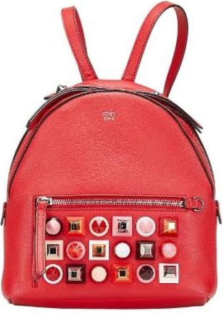 Fendi Pre-owned Backpacks, female, Red, Size: ONE SIZE Pre-owned Leather backpacks