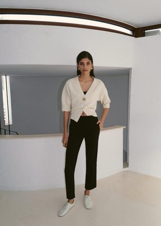 Mango Cardigan maglia bottone gioiello grezzo - Donna - XXS - MANGO