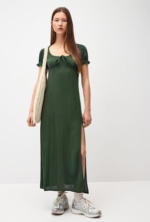 Twik Womens Crinkled-effect maxi dress