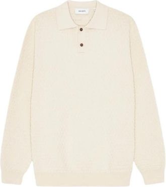 Les Deux Billy Weave Knitted LS Polo - Heren - Polos - Wit - S - Katoen - Tops