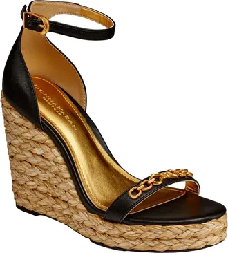 DKNY Yulissa Embellished Ankle-Strap Espadrille Black F2454294 Womens
