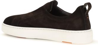 Santoni Mens Slip-On Sneakers Dark Brown Trainers
