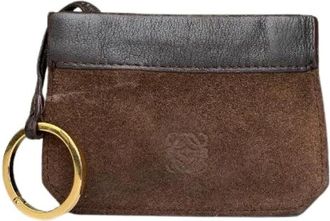 Loewe Pre-owned Compact Suede Wallet - Dames - Vintage Accessoires - Bruin - ONE Size - Leer - Vintage
