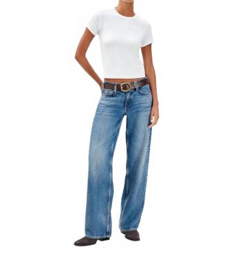 Rag & Bone Saige Low Rise Full Relaxed Straight Jeans In Echo