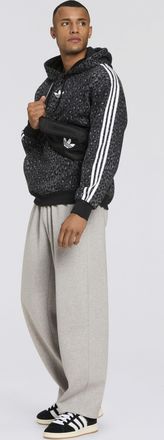 adidas Sporthose ADIDAS ORIGINALS TREFOIL ESSENTIALS, BEINABSCHL&Uuml;SSE OHNE SAUM, Damen, Gr. L, N-Gr, grau (medium grau heather, wei&szlig;, normal, gr.), Obermateri