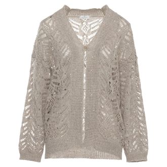 PANICALE Cardigans, female, Beige, Size: 2XL Panicale Sweaters Beige