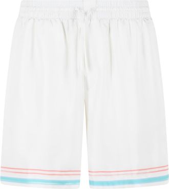 Casablanca Dance Joy White Silk Twill Shorts