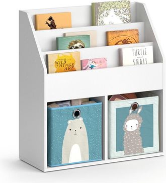 Vicco Estanter&iacute;a Infantil Luigi, Blanco, 72 X 79 Cm Con 2 Cajas Plegables Opt.6 Vicco