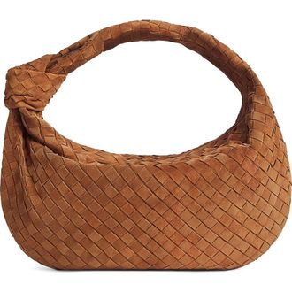 Bottega Veneta Teen Jodie Intrecciato Suede Hobo in 2588 Amber-Gold at Nordstrom