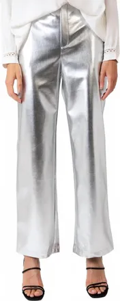 Ange A Pitty Faux Leather Pants In Silver