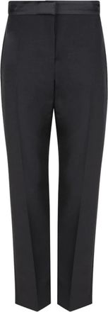 Alexander McQueen Zwarte op maat gemaakte broek rechte pijp - Dames - Straight fit broeken - Zwart - S - Wol - Broeken