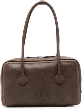 Marge Sherwood Tassen, Dames, Bruin, ONE Size, Leer, Soft Boston Schoudertas