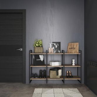 Emuca Emuca - Juego De Estructuras Para Estanter&iacute;a Lader, Altura 830mm, Acero, Pintado Negro
