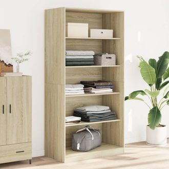 Berkfield Home Wardrobe Sonoma Oak 100x50x200 cm Engineered Wood in Brown | Size: 100 x 50 x 200 cm
