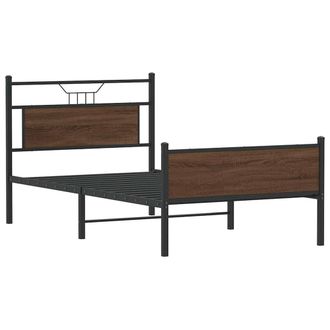 Berkfield Home Durable Bed Frame without Mattress Brown Oak 107x203 cm Engineere