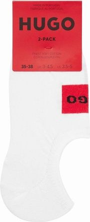 HUGO BOSS Womens 2-Pack Red Label No-Show Womens Socks, White - Size: 6/6.5/7/7.5/8/8.5/9