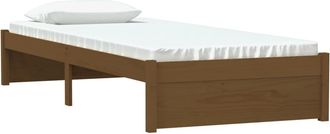 vidaXL Estructura Cama Sin Colch&oacute;n Madera Maciza Marr&oacute;n Miel 75x190 Cm Vidaxl