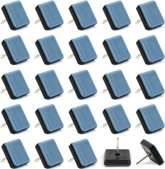 OEM 32 Piedini Per Mobili (25 Mm) Con Chiodi In Acciaio Inox, Teflon E Ptfe Per Spostare Senza Sforzo Mobili Pesanti Protezione Per Pavimenti Lisci E Moqu