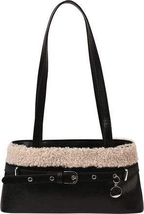 Generic Kexpery Womens shoulder bag in PU and lambswool Y2K style small vintage bag for travel, work, autumn winter