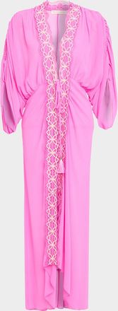 Ramy Brook Riley Embroidered Maxi Robe Dress