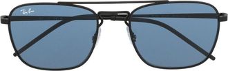 Ray-Ban oversize-frame sunglasses - men - Metal (Other) - 55 - Blue