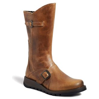 FLY London MES 2 Rug Leather Womens Ankle Boots - Camel - Size:UK 7