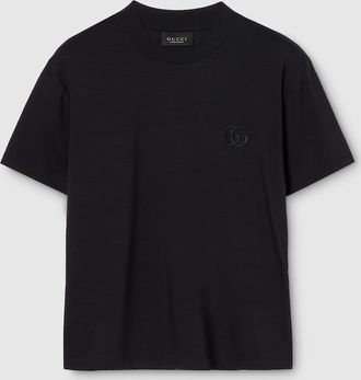 Gucci Rayon Jersey T-shirt With Embroidery, Black, Ready-to-wear