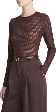 Vince Shadow Grid Crewneck Top