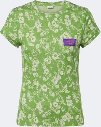 Loewe x Cosima Von Bonin - T-shirt in cotone con stampa floreale