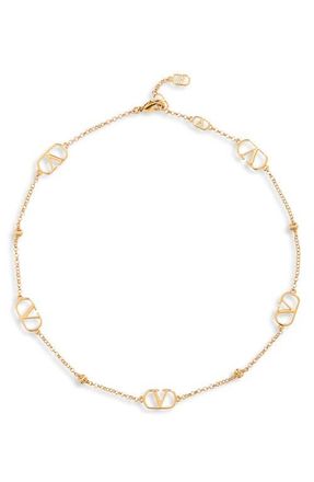 Valentino Garavani VLOGO Signature Station Necklace in Gold at Nordstrom