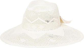 Borsalino Witte Straw Sun Hat - Dames - Hoeden - Wit - ONE Size - Accessoires