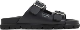 Prada Black Logo Sandals