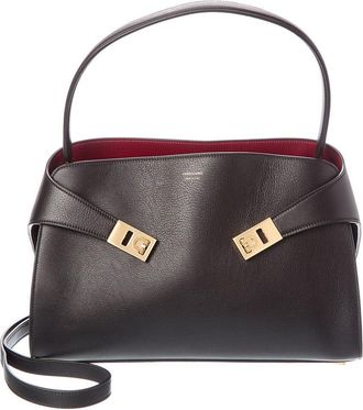 Ferragamo Ferragamo Hug Soft Bicolor Leather Shoulder Bag