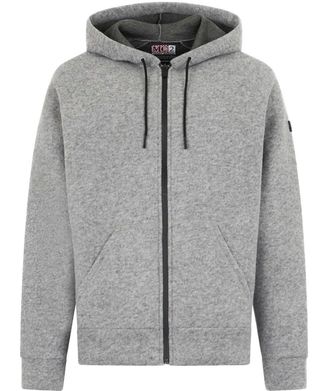 MC2 Saint Barth Heathered Grey Zip-Up Hoodie with Adjustable Drawstring