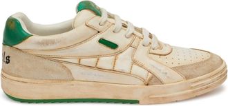 Palm Angels University distressed low-top sneakers - women - Leather/Leather/Polyester/Rubber - 36.5 - Neutrals