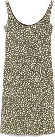 Prada Abito corto con stampa grafica anni 2010 - Verde