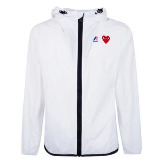 Comme Des Gar&ccedil;ons Chaqueta con Cremallera Completa Emblema Rojo - Jackets - Hombre - Blanco - XL