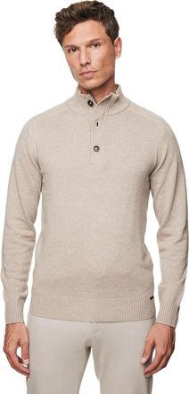 Gentiluomo trui met rits en knopen beige normale fit