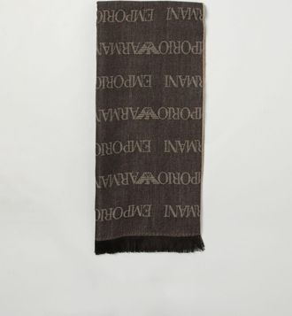 Emporio Armani Sciarpa Emporio Armani in lana vergine con logo jacquard