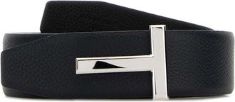 Tom Ford Soft Grain Leather Reversible T Belt 40 mm - Heren - Riemen - Blauw - 95 CM - Leer - Accessoires