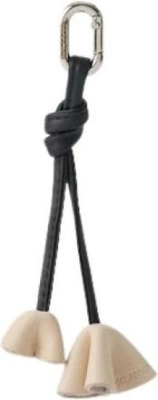 Malababa Accessoires, Dames, Zwart, ONE Size, Leer, Sleutelhanger met bloemendetail