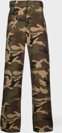Palm Angels Mens Sartorial Waistband Camo Workpants Green - Size Large